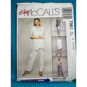 McCalls 7961 Sewing pattern jacket dress top tunic pull on pants size 12 14 16